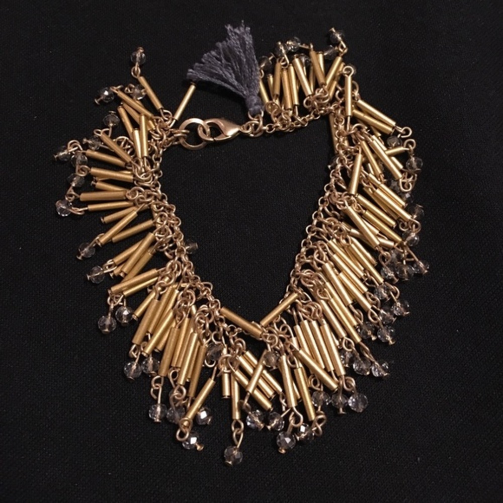 Anthropologie Cluster Gold Beaded Bracelet